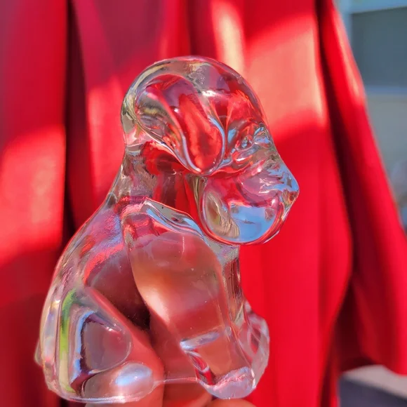 Glass Dog Figurine Duo ~ Vintage? ~ Paperweight? Cute! - Picture 11 of 16